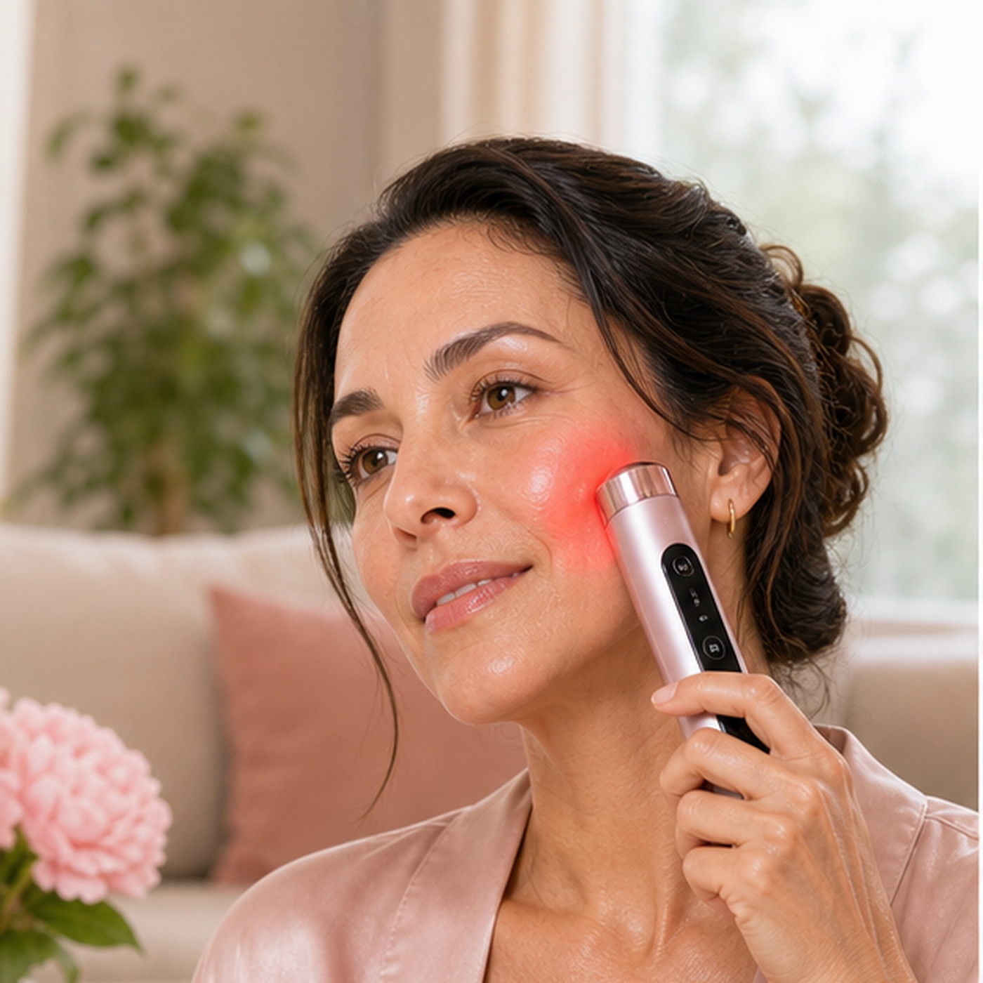 Uso correcto del Booster Pro Duo con la luz hacia la piel